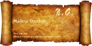 Nyáry Oszkár névjegykártya