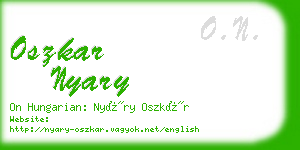 oszkar nyary business card